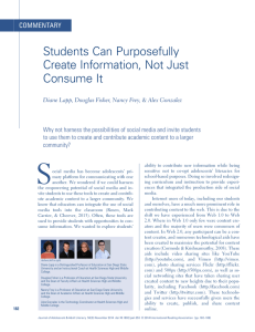 Students Can Purposefully Create Information, Not Just Consume It