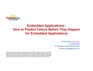 Embedded Applications– How to Predict Failure Before They
