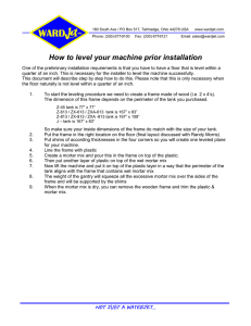 How to level your machine prior installation