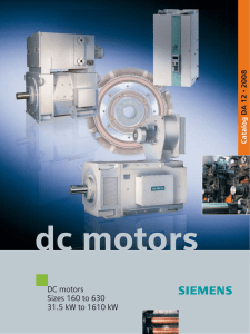 DC motors Sizes 160 to 630 31.5 kW to 1610 kW