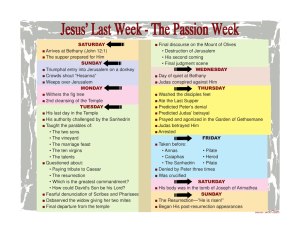 Jesus` Last Week - The Passion Week