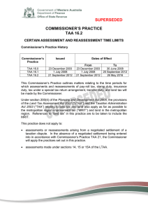 COMMISSIONER`S PRACTICE TAA 16.2 SUPERSEDED