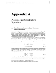 Appendix A: Piezoelectric Constitutive Equations