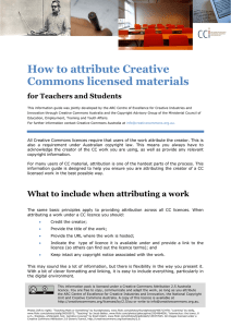 How to attribute Creative Commons licensed materials