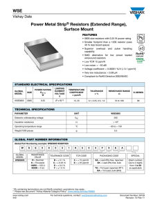 WSE Power Metal Strip® Resistors (Extended Range), Surface Mount