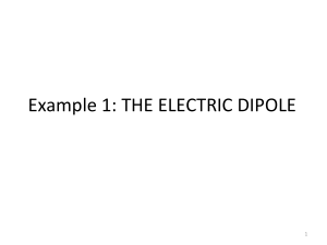 Example 1: THE ELECTRIC DIPOLE