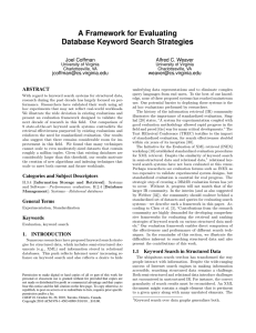 A Framework for Evaluating Database Keyword Search Strategies