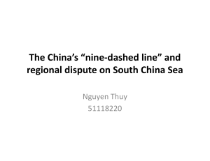 The China`s “nine-‐dashed line” and regional dispute on South