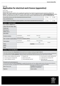 Form 10 - Application for electrical work licence (apprentice)