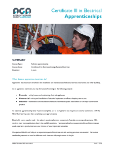 Certificate III in Electrical Apprenticeships