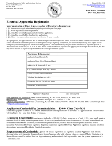 Electrical Apprentice Registration