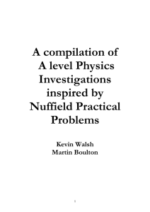 A compilation of A level Physics Investigations