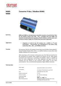 M085 M086 Converter P-Bus / Modbus RS485