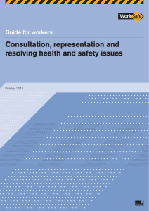 Consultation, representation and resolving health and safety issues