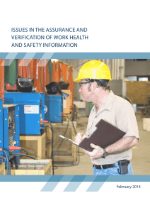 Issues in the Assurance and Verification of Work Health and Safety