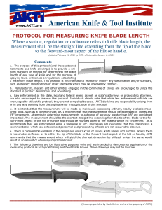PROTOCOL FOR MEASURING KNIFE BLADE LENGTH