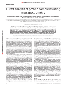 Direct analysis of protein complexes using mass spectrometry
