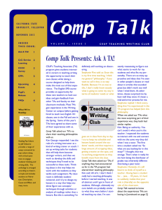 Comp Talk Presents: Ask A TA! - California State University, Fullerton