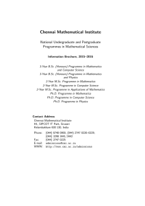 Brochure - Chennai Mathematical Institute