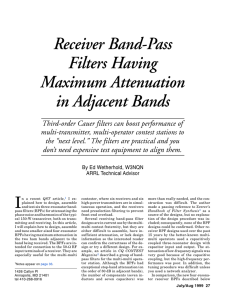 Receiver Band-Pass Filters Having Maximum Attenuation