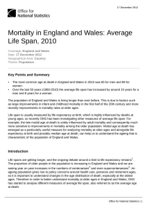 Mortality in England and Wales: Average Life Span, 2010