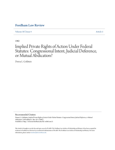 Implied Private Rights of Action Under Federal Statutes