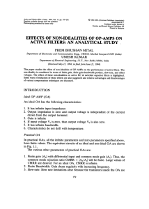 effects of non-idealities of ,op-amps on