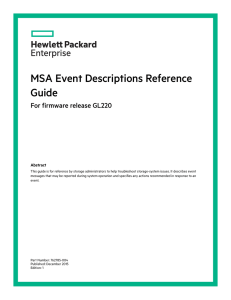 HPE MSA Event Descriptions Reference Guide