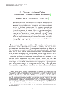 Do Prices and Attributes Explain International Differences in Food