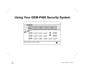 Using Your GEM-P400 Security System