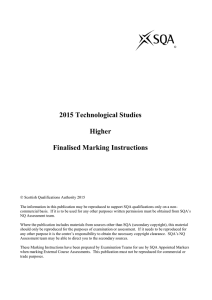 2015 Technological Studies Higher Finalised Marking Instructions