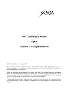 2007 Technological Studies Higher Finalised Marking
