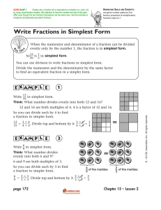 Write Fractions in Simplest Form