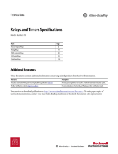 Relays and Timers Specifications - Literature Library