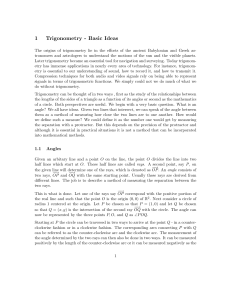 Trigonometry Basic Ideas document
