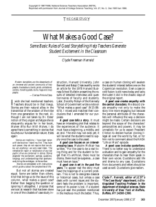 What Makes a Good Case? - National Center for Case Study