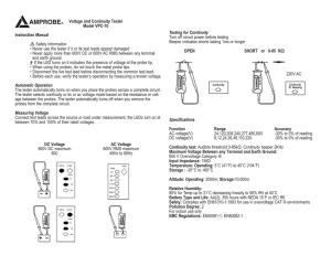 Instruction Manual Testing for Continuity