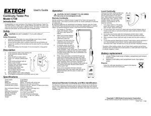 Extech CT20 Continuity Tester Manual PDF