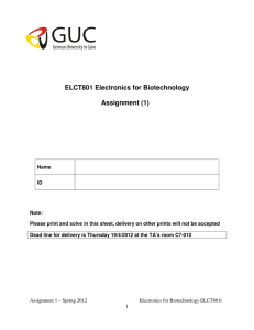 ELCT801 Electronics for Biotechnology Assignment (1)