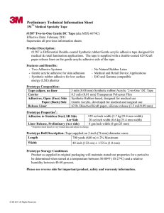 Preliminary Technical Information Sheet