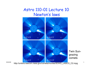 Astro 110-01 Lecture 10 Newton`s laws