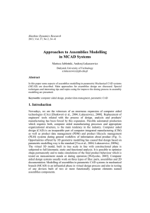 Approaches to Assemblies Modelling in MCAD Systems