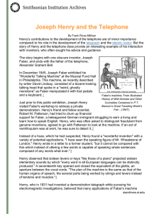 Joseph Henry and the Telephone - Smithsonian Institution Archives