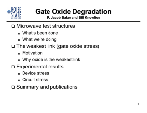 Gate Oxide Degradation - The Institute for Research in Electronics