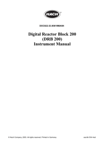 Digital Reactor Block 200 (DRB 200) Instrument Manual