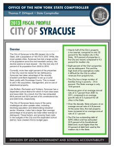 2013 Fiscal Profile - City of Syracuse