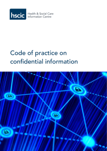 Code of practice on confidential information