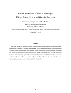 Ramp Rates Control of Wind Power Output Using