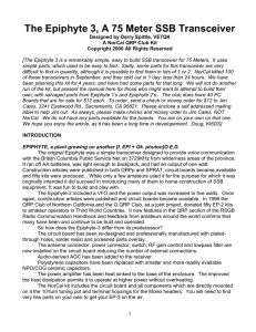 The Epiphyte 3, A 75 Meter SSB Transceiver