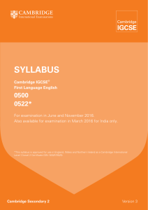 SyllabuS - Cambridge International Examinations